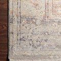Faye Denim Rust Rug with soft muted rust and gray tones, distressed traditional motifs, and subtle floral patterns