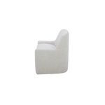 Side view highlighting the chair’s curved backrest and thick cushioning