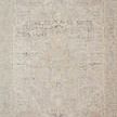 Top-down view showing full distressed medallion and border design in muted ivory and beige tones