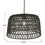 Sable pendant light with dimensions showing 19.625 inches wide and 11.75 inches high