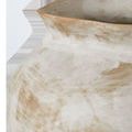 Close-up on smaller Monte Carlo vase neck and rim with warm brown and creamy white glazing