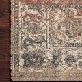 Jasmine Natural / Multi Rug with distressed traditional pattern in muted reds, blues, and beige on cozy pile
