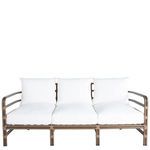 Front elevation of sofa with cushions removed revealing the oak frame structure and woven seat strips