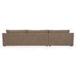 Back view of Farrow Sectional showing seamless upholstery and hidden base