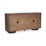 Back of the buffet showing plain wood paneling with mounting keyholes and no decorative elements