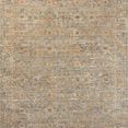Traditional Heritage Ocean Sand rug with vintage motifs in muted blue and sand tones with variable-pile texture