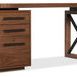 Elon Desk Pedestal supporting a walnut desk with visible metal cross brace and drawer fronts