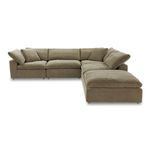 Terra Condo Dream Modular Sectional in taupe performance fabric with plush cushions in an L-shape layout