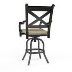 Rear view of Monterey Barstool highlighting the distinctive X-back and back curve