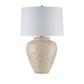 Detail of white fabric drum shade surface showing fine weave texture