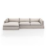 Habitat sectional facing forward showing full front cushions and slipcover details