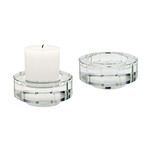 Product Image 1 for Large Round Windowpane Crystal Candleholders   Set Of 2 from Elk Home