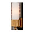Bryce Gold Bath Wall Sconce with cylindrical white diffuser and vertical ribbed gold base with round finial