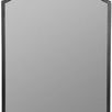 Skylar Wall Mirror with matte black metal frame and curved top edges in modern minimalist style