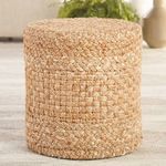 Product Image 3 for Sauton Natural Beige/ White Tall Cylinder Pouf from Jaipur 