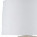 Crisp close-up of smooth white drum shade without visible pattern