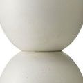 Extreme close-up of base showing fine rough matte texture on the white cast aluminum surface