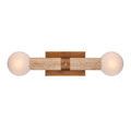 Horizontal Beatrix Bath Wall Sconce with light glowing softly inside rounded milky glass globes