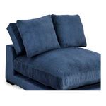 Close-up on sofa corner showing cushioning and fabric texture of Plunge sofa