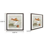 Citrine framed painting with dimensions shown: 18 inches tall by 18 inches wide with 1.5 inches deep frame