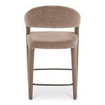 Back view emphasizing open barrel backrest and padded seat