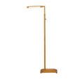 Floor lamp in front view with arm extended and knob on vertical pole clearly visible