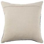 Back view of pillow with solid smooth beige linen fabric and a concealed closure seam