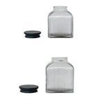 Product Image 4 for Large Square Glass Jar with Lid, Clear and Black from Creative Co-Op