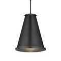 Seafarer Pendant showing adjustable cable with hanging rod and textured glass diffuser lit up