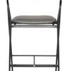 Front view highlighting the slim silhouette and footrest bar on the Gianni Counter Stool