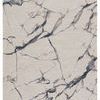 Hand-tufted abstract rug in light gray with fractured design in taupe and blue hues