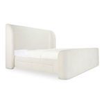 Angled view showing the side and front with two closed storage drawers under the mattress platform