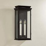 Louie Sconce mounted on beige wall showing right side and front view with transparent glass panels