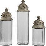 Product Image 1 for Acorn Glass Cylinder Canisters, Set/3 from Uttermost