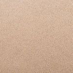 Close-up texture of camel sheepskin-like upholstery fabric showing looped pile in neutral camel tone
