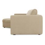 Side view of Madrid sectional emphasizing plush fixed seat and curved armrest shape