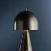 Hopkinton Rechargeable Table Lamp side profile with warm glow from underneath dome shade