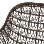 Detailed view of thick wicker armrest weave and seat perimeter binding
