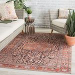 Product Image 9 for Chariot Indoor / Outdoor Medallion Orange / Dark Gray Area Rug from Jaipur 