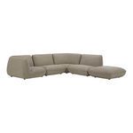Zeppelin Dream Modular Sectional sofa with low-slung 70’s inspired silhouette and soft taupe fabric upholstery