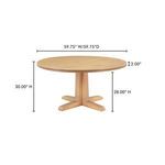 Charles Dining Table featured in bright living space with fireplace and built-in shelves