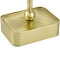 Brass lamp with tall cylindrical opaque diffuser replacing trapezoidal shade, minimalist styling
