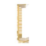Deptford Floor Lamp in minimal room setting with wooden floor, highlighting scale and warm brass tone