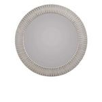 Top-down view showing the full round shape and textured rim of the mango wood mirror