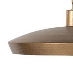 Close-up detail of hammered texture on antique brass shade edge of Eldon Pendant