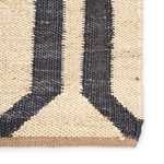 Close-up of Luxor Natural Trellis rug showing detailed natural texture and blue lattice lines