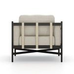 Hearst Outdoor Chair rear view showing close-up of strapping detail and textured cushion fabric