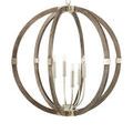Product Image 7 for Bastian Orb Chateau Grey Wrought Iron & Wood Chandelier from Currey & Company