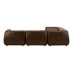 Back view highlighting smooth leather upholstery and stitching across the rear panels