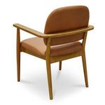 Norrie dining chair angled rear view showing curved armrests and backrest
